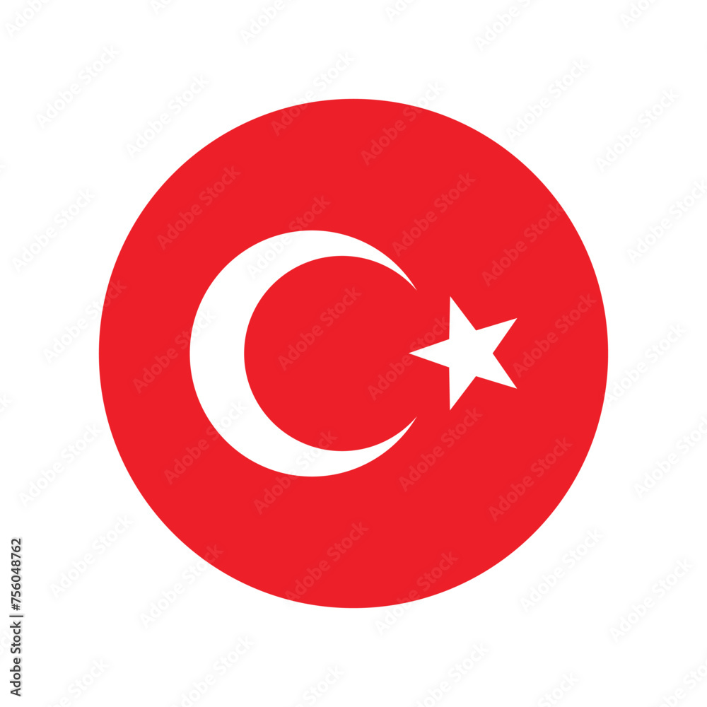 made in Turkey, round with turkish national flag colors, circle vector icon made in Turkey, round with turkish national flag colors, circle vector icon