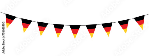 bunting garland, string of triangular flags for outdoor party, German Unity day, pennants, Tag der Deutschen Einheit, wimpelkette deutschland photo