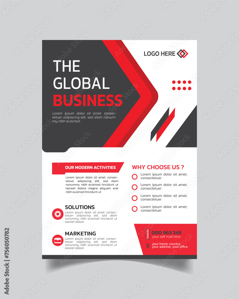 Stunning Corporate Business Flyer or Creative Business Leaflet and Modern Business Poster