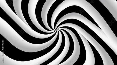 Abstract Black and White Spiral Illusion