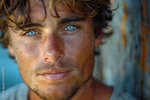 Close Up of Man With Blue Eyes © Ilugram