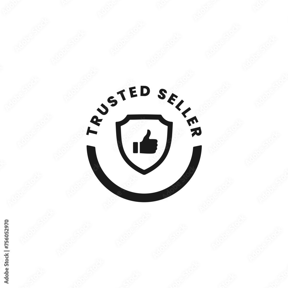 Fototapeta premium Trusted sign or trusted label vector isolated. Best Trusted sign for product packaging design, banner, and more about Trusted product.