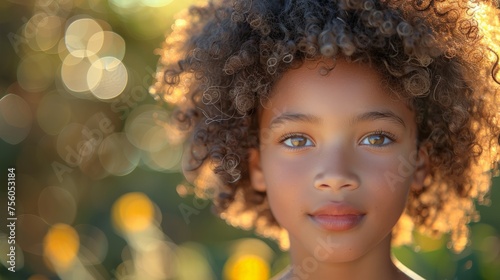 Close Up of Child With Curly Hair