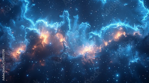 Celestial Space Filled With Stars and Clouds