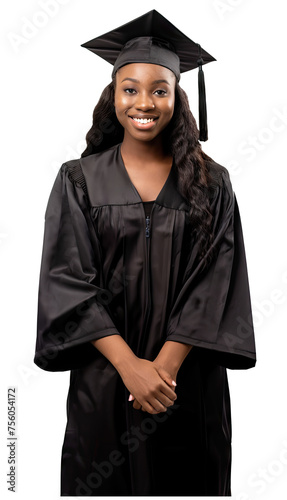 Happy graduate isolated on a transparent background