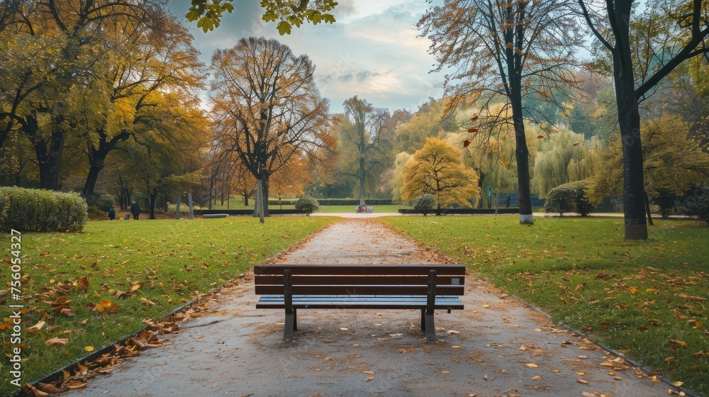 park with an empty bench in the middle generative ai park with an empty bench in the middle generative ai
