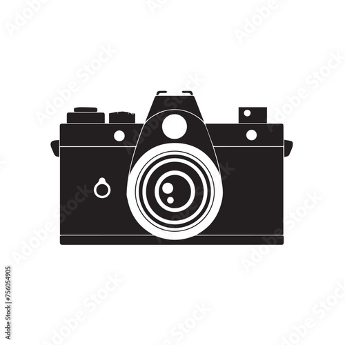 Foto camera in cartoon, doodle style. Image for t-shirt, web, mobile apps and ui. Isolated 2d vector illustration in logo, icon, sketch style, Eps 10. AI Generative