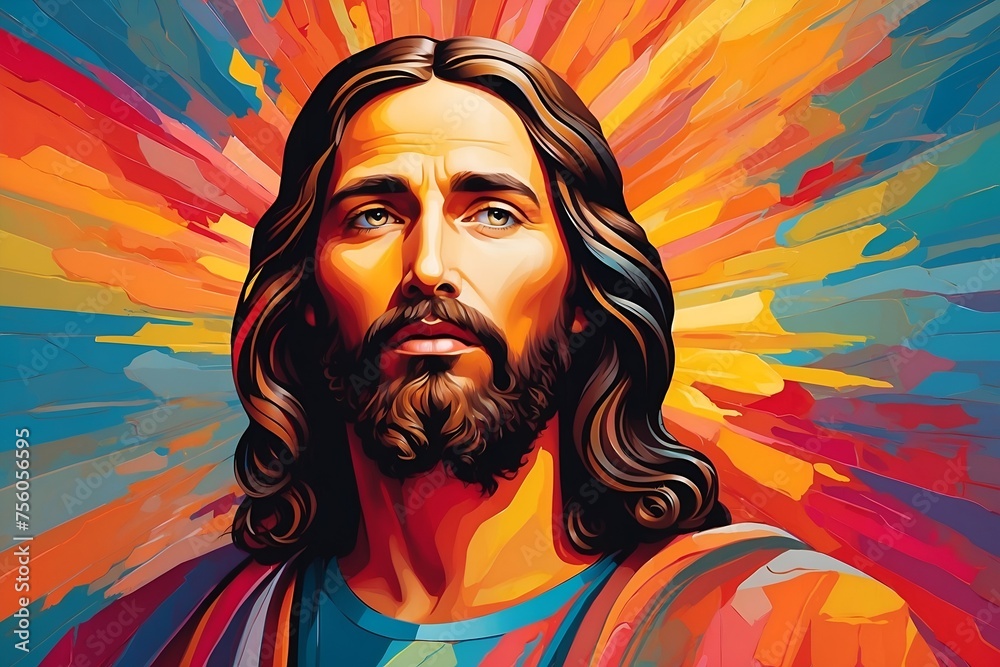 Jesus Christ. Colorful abstract art. Jesus Christ. Colorful abstract art.