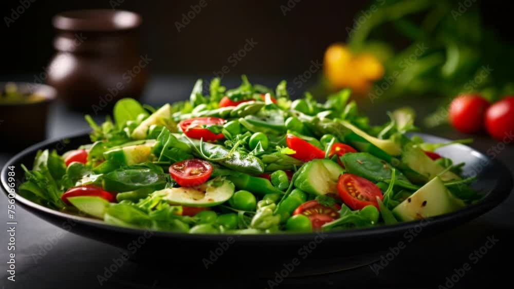 Clean healthy food concept,Fresh green vegan salad with asparagus and green peas Clean healthy food concept,Fresh green vegan salad with asparagus and green peas