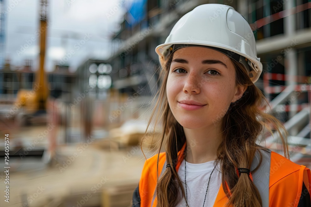Portrait of a confident female architect on a construction site Portrait of a confident female architect on a construction site