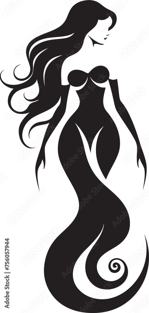 Enchanting Mermaid Majesty A Vector Logo Tale Oceanic Elegance Mermaid Vector Logo Magic