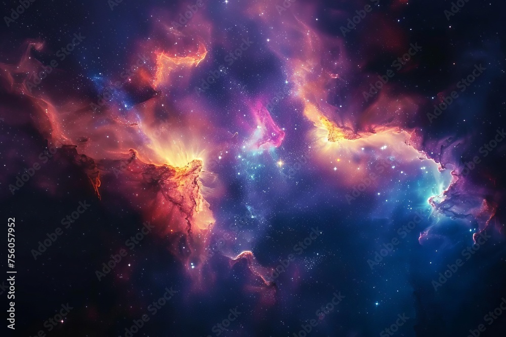 Space illustration with a cosmic nebula and stars Creating a sense of wonder and exploration in the vast universe