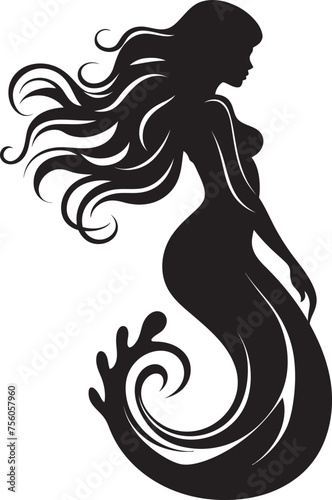 Coral Charm Mermaid Vector Logo in Oceanic Elegance Oceanic Odyssey Vector Logo with Beautiful Mermaid