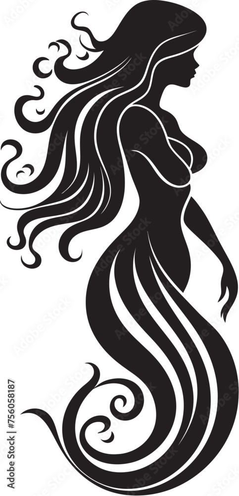 Luminescent Lure Vector Logo Featuring a Beautiful Mermaid Nautical Nymph Mermaid Vector Logo in Vector Charm Luminescent Lure Vector Logo Featuring a Beautiful Mermaid Nautical Nymph Mermaid Vector Logo in Vector Charm