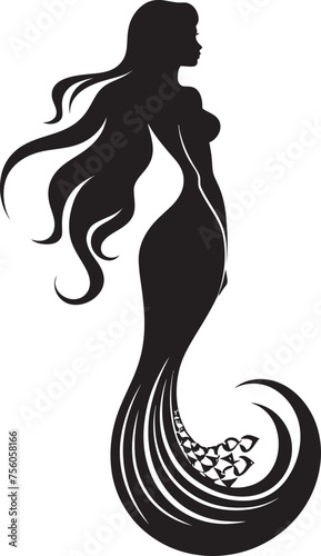 Nautical Nirvana Vector Mermaid Logo Tranquility Ethereal Enchantment Mermaid Vector Icon Grace