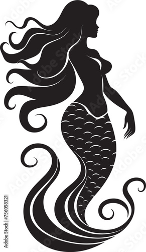 Coral Charm Vector Logo with Enchanting Mermaid Oceanic Oracle Mermaid Vector Logo Extravaganza