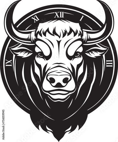 Cartoon Bull Bonanza Full bodied Character Icon Design Dynamic Doodle Bull Vector Logo Illustration