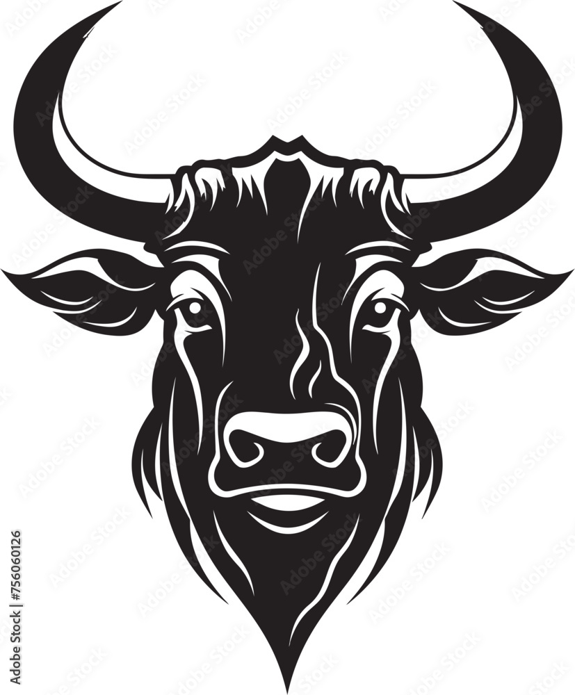 Naklejka premium Joyful Jumper Cartoon Bull Logo Emblem Dynamic Doodle Full Body Vector Illustration