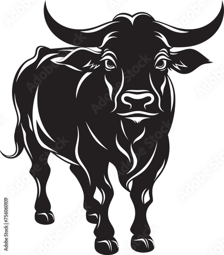 Bullish Buddy Full Body Cartoon Symbol Bold Boisterous Full bodied Bull Icon Design