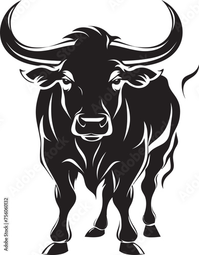 Bullish Buddy Cartoon Full Body Icon Bold Boisterous Full bodied Bull Vector Illustration