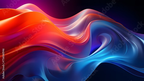 Neon Dreams Background : Abstract Digital Texture with Fluid Shapes and Energetic Movement - A Futuristic Design Element in Vibrant Colors