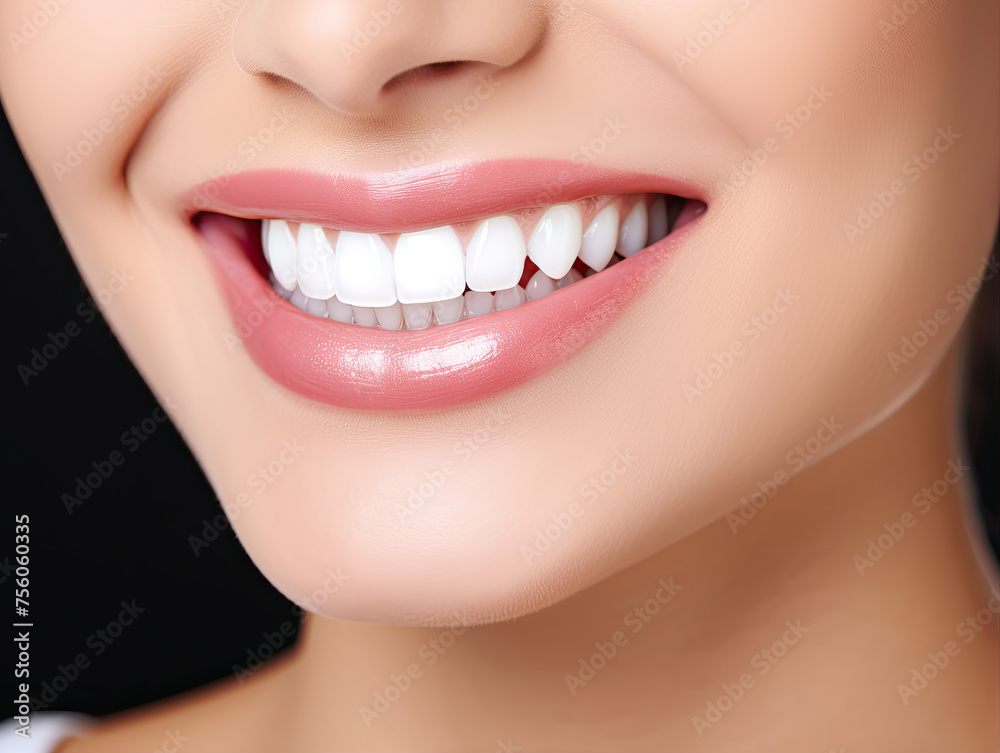 portrait of a model with clean white teeth portrait of a model with clean white teeth