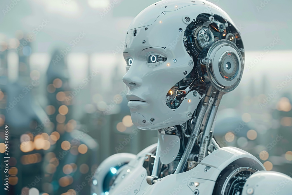 Artificial Intelligence Robot Humanoid Contrast Artificial Intelligence Robot Humanoid Contrast