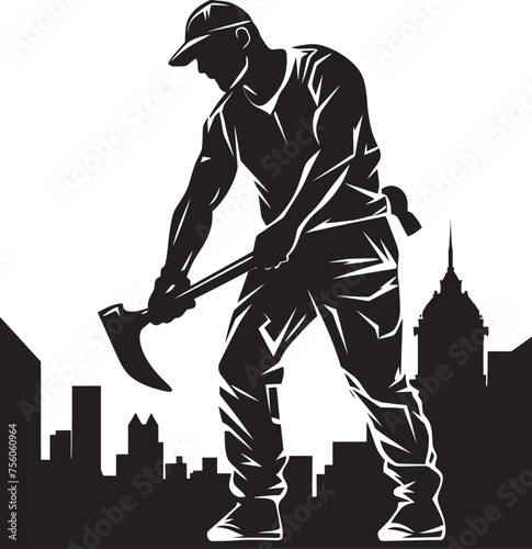 Constructive Conquest Hammer Wielding Icon Toolbox Trooper Construction Worker Emblem