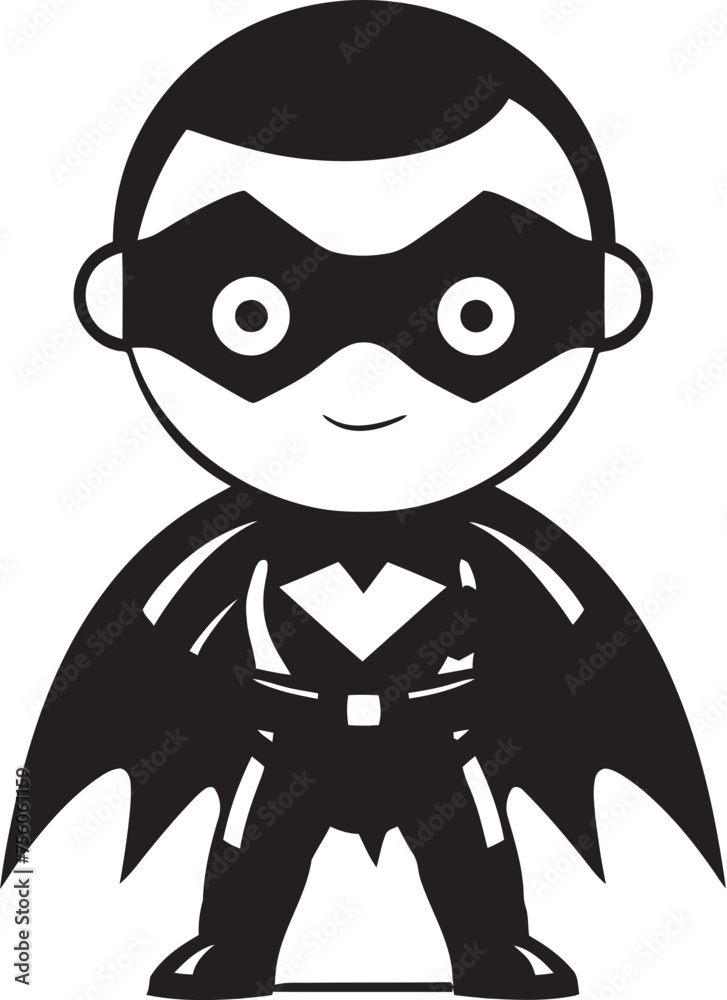 Tiny Triumph Adorable Superhero Emblem Super Sidekick Hero Vector Logo Design
