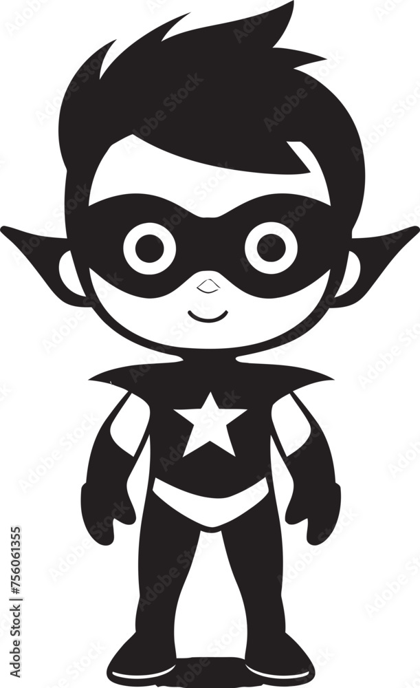 Tiny Titan Adorable Hero Icon Design Super Snuggle Cute Superhero Emblem