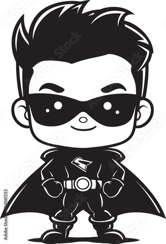 Super Snuggle Adorable Hero Vector Logo Mighty Mite Cute Superhero Icon Design