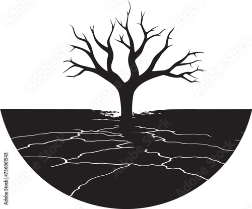 Arid Aura Drought Land Vector Icon Desolate Domain Dry Land Emblem Design