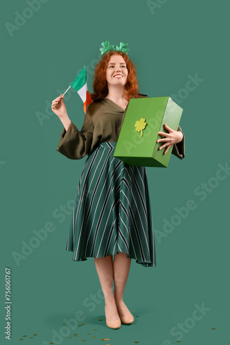Young redhead woman with gi...