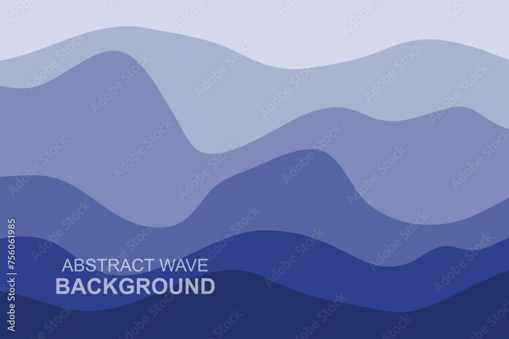 Water Wave Background Design, Abstract Vector Blue Ocean Walpaper Template