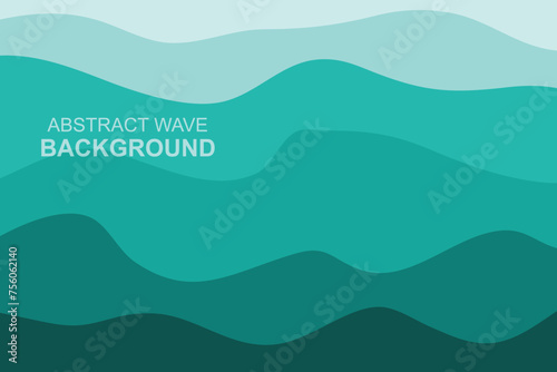 Water Wave Background Design  Abstract Vector Blue Ocean Walpaper Template