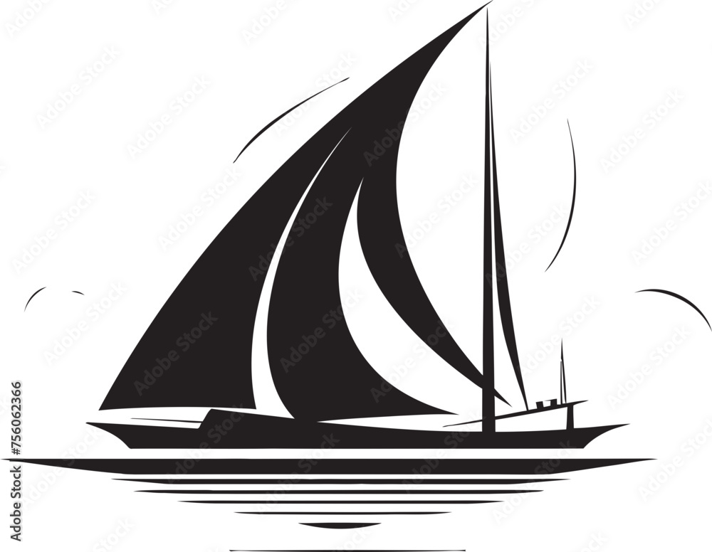 Essence of the Ocean Simple Boat Vector Symbol Simplicity on the Shore Minimalist Boat Emblem Design