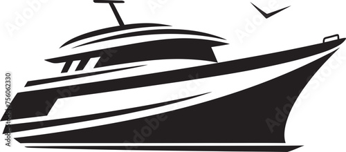 Quiet Craft Minimalist Boat Emblem Simple Seafarer Boat Icon in Vector