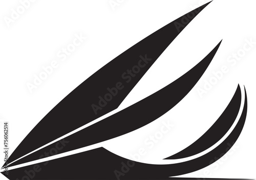 Simple Skiff Vector Logo of Minimal Boat Pint Size Pontoon Minimalist Boat Emblem