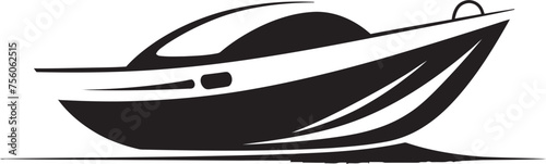 Barely a Breeze Minimalist Boat Emblem Modest Mariner Boat Icon in Vector