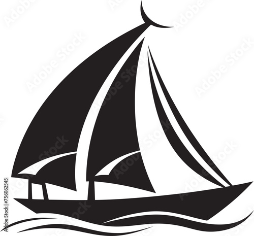 Pint Size Pontoon Minimalist Boat Emblem Quiet Quarters Boat Icon in Vector