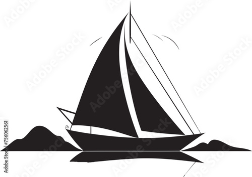 Barely a Breeze Minimalist Boat Emblem Modest Mariner Boat Icon in Vector