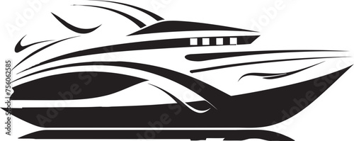 Simple Skiff Vector Logo of Minimal Boat Pint Size Pontoon Minimalist Boat Emblem