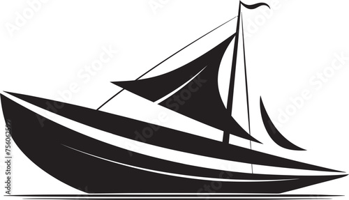 Subtle Sailing Vector Logo of Minimal Boat Barely a Breeze Minimalist Boat Emblem