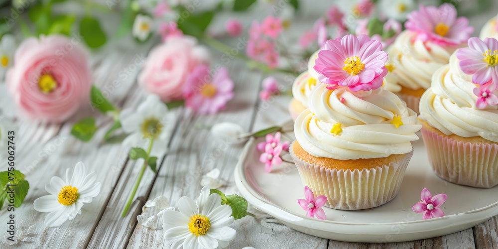Cute Easter Spring Flower Cupcakes Cute Easter Spring Flower Cupcakes