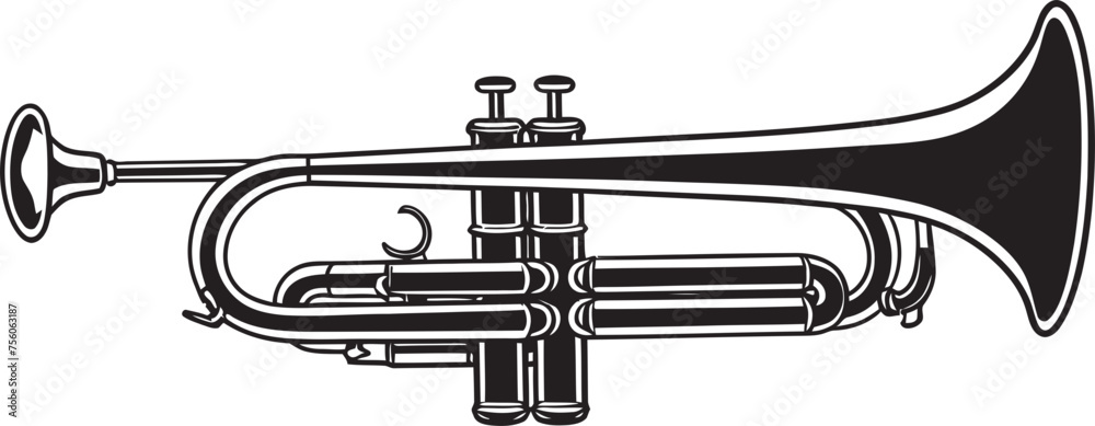 Tonal Trumpet Musical Instrument Emblem Harmonic Horn Music Trumpet Icon Symbol
