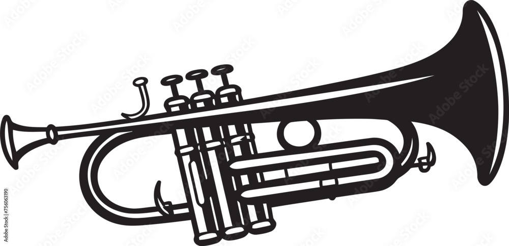 Brass Resonance Musical Trumpet Emblem Golden Horn Iconic Trumpet Logo Design Brass Resonance Musical Trumpet Emblem Golden Horn Iconic Trumpet Logo Design