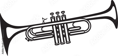 Brass Beauty Musical Trumpet Symbol Serenade Sounds Trumpet Icon Vector