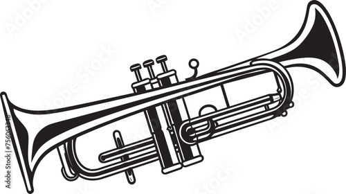Harmonic Pulse Melodic Trumpet Design Sonic Serenade Iconic Music Emblem