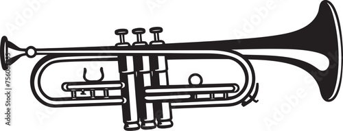 Sonic Serenity Melodic Trumpet Emblem Trumpet Harmony Iconic Vector Design