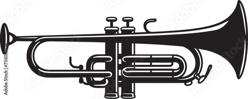 Golden Melody Iconic Trumpet Emblem Sonic Serenade Music Trumpet Symbol